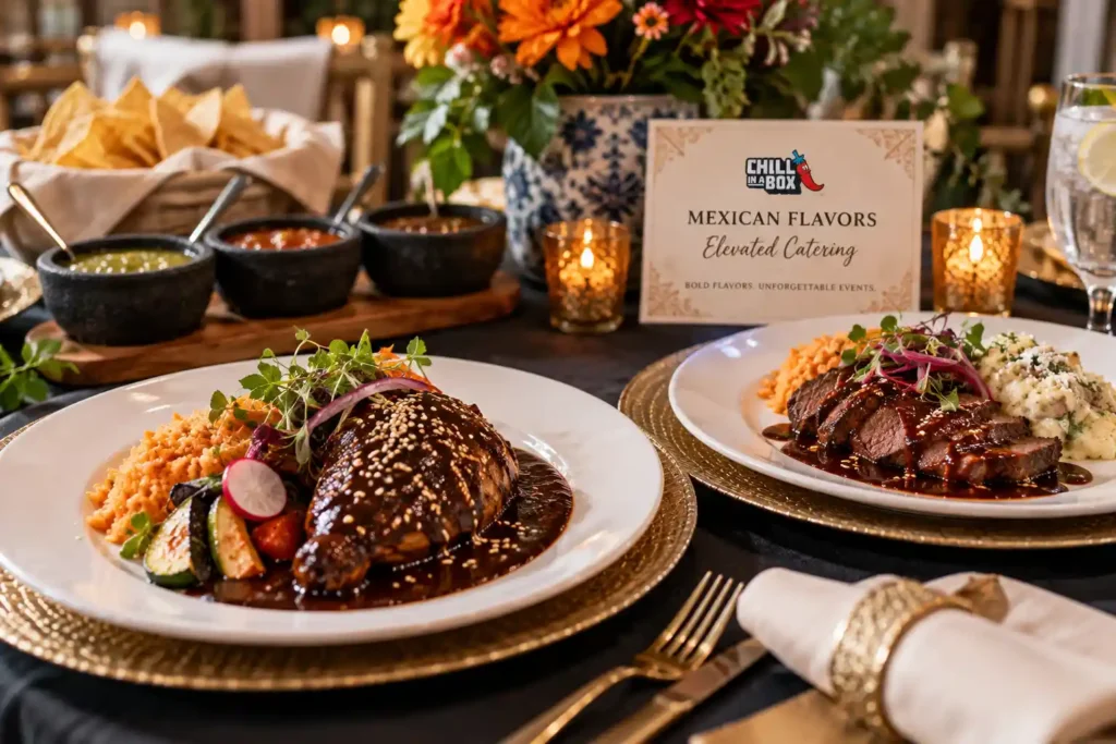 Elevated Mexican Fine Dining Catering Setup Denver